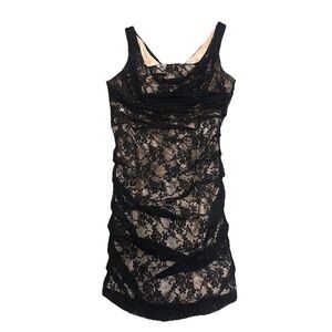 Express Design Studio Womens Black Lace Lined Sleeveless Cocktail Dress Size 12